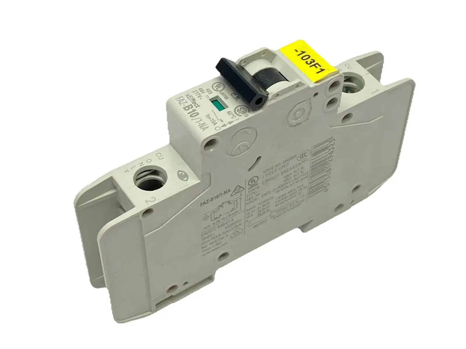 FAZ-B10/1-NA | Eaton  Circuit Breaker 1-Pole 10A 48V 277V - Used