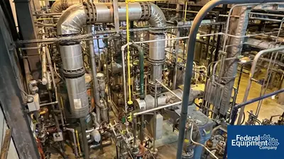 USED GEA 6.3 Sq Meter / 67 Sq Ft GEA Canzler Thin Film Evaporator, 904L S/S, 3.2/16 Bar