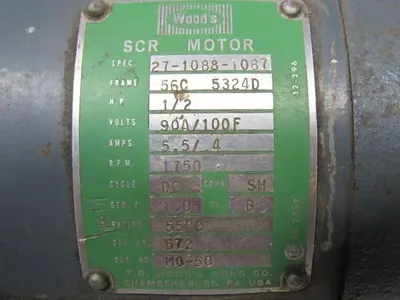 Hub City 02-20-21501-184 Double Shaft Gear Box 5:1 Ratio W/1/2HP 90a/100F DC