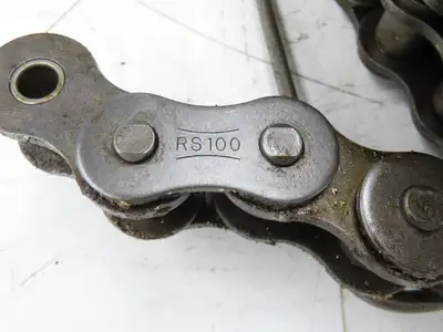 RS100 Roller Chain 1 Strand 1.250" Pitch 3/4" Rollers Large Reel 36 Feet Length