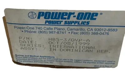 NEW POWER-ONE HB5-3/OVP-A POWER SUPPLY HB53OVPA
