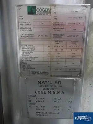 USED COGEIM 0.2 Sq Meter Cogeim Nutsche Filter, Hastelloy C22
