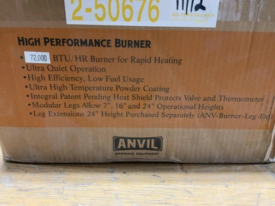 Used ANVIL BREWING EQUIPMENT 72,000 BTU HIGH PERFORMANCE BURNER Brewing Equipment Michigan US | Miedema Asset Management Group #1761499