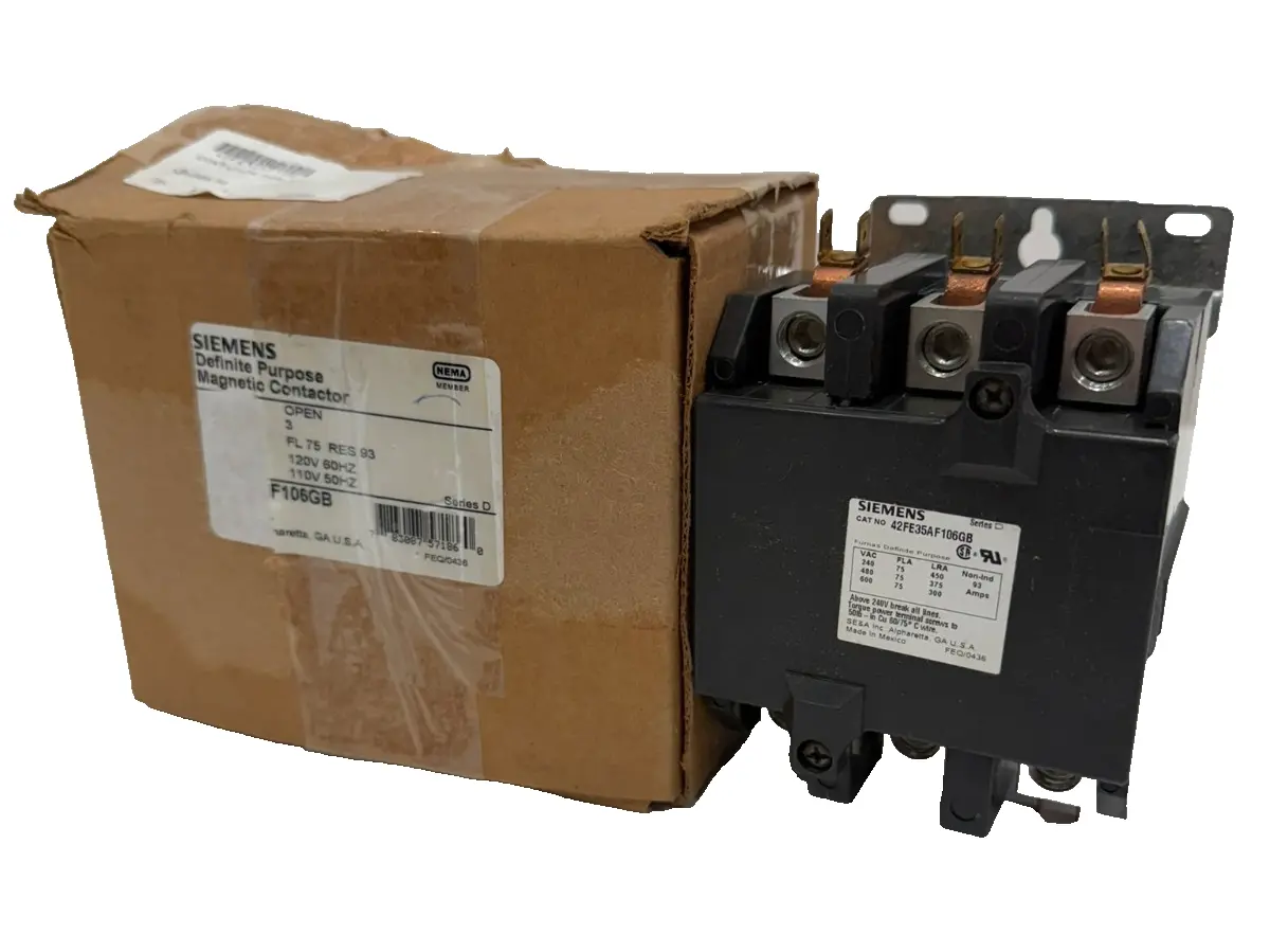 NEW FURNAS 42FE35AF106GB DEFINITE PURPOSE MAGNETIC CONTACTOR 3 POLE 75 AMP