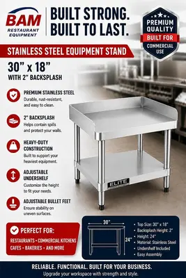 30"x 18" Stainless Steel Equipment Stand with Galvanized Undershelf
