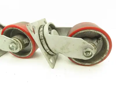 Fairbanks 4" Caster Wheel Poly/Cast (2) Swivel (2) 5-1/2" OAH Rigid Lot of 4