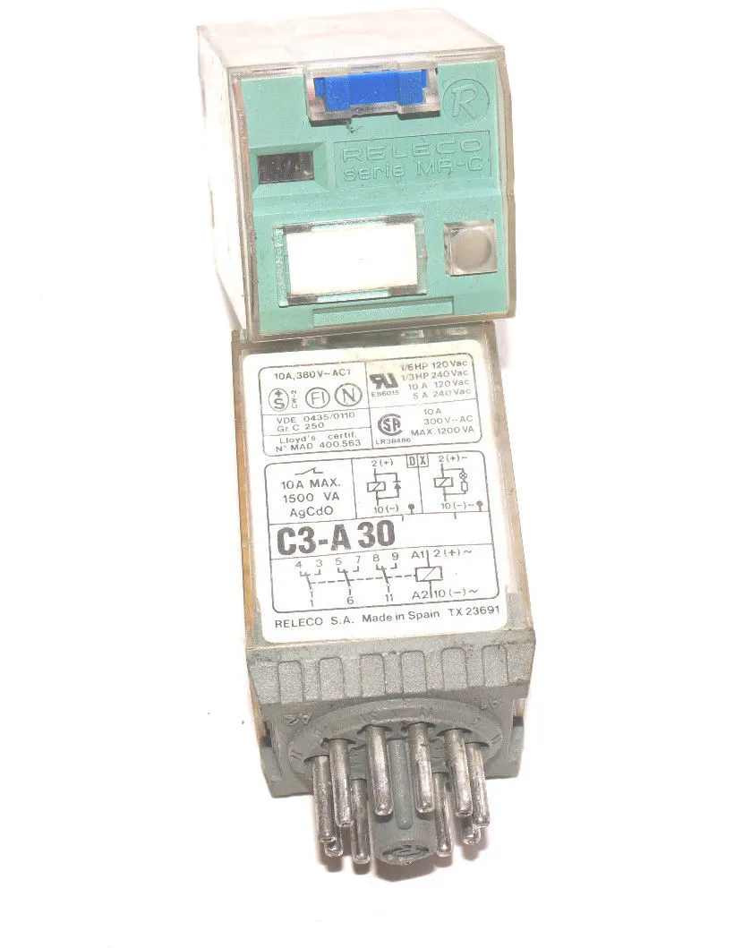 USED 2 RELECO C3-A30 RELAY C3A30