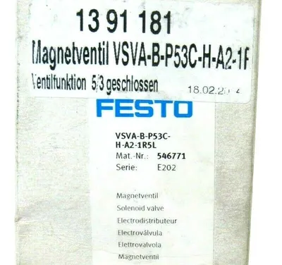 NEW FESTO VSVA-B-P53C-H-A2-1R5L SOLENOID VALVE 546771 VSVABP53CHA21R5L