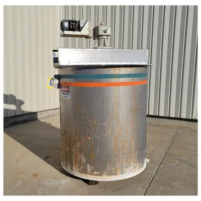 Used Bendel 2,000 Liter (550 Gallon) Stainless Steel Liquid Mix Tank w/ Agitator