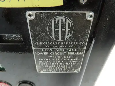 I-T-E K-600 Low Voltage Power Circuit Breaker 600A 600V AC-Pro Quick Trip 10ZM