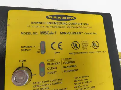 STI MiniSafe Banner MS4500 Light Curtain Transmitter & Receiver MS4532R/MS4532X