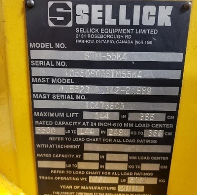 USED 2013 SELLICK STM55K4