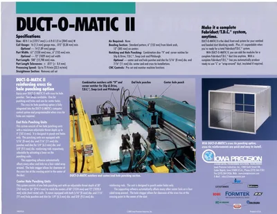 Used Iowa Precision Duct-O-Matic II Starter Coil Line
