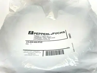New | in-Stock PEPPERL+FUCHS FEMALE CORDSET SINGLE-ENDED M8 STRAIGHT A-CODED 3-PIN Connector Accessories Michigan US | Maverick Industrial Sales #1089903