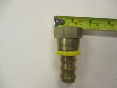 Unused 1/2" Hose Brass Barb X 1 3/16" Female NPT Brass