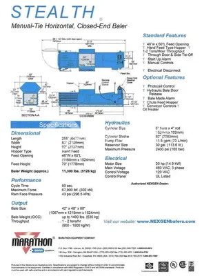 Used MARATHON STEALTH HORIZONTAL Balers | US Recycling Equipment #474800