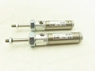 SMC NCMB075-0100T Pneumatic Air Cylinder 3/4"Bore 1"Stroke Spring Ext  Lot of 2