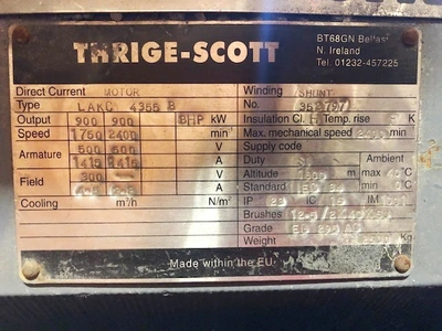 THRIGE-SCOTT 900 hp dc motor Extrusion Other, Motors - DC | Mark One Machinery (6)