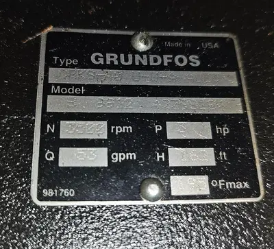 USED BALDOR/GRUNDFOS CRK8-40 U-W-A-AUUV