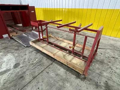 4' X 4' X 7' GONDOLA TRAIN PORTABLE RIGGING & STORAGE BOX w/ RAMP & ROLL OUT CART: STOCK #22008