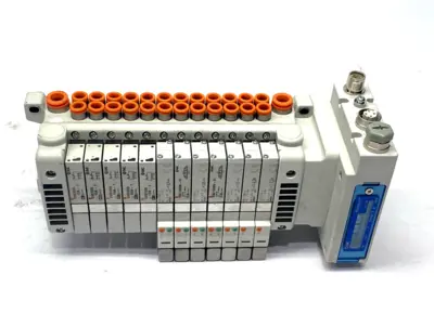 VV5QC11-12N7SEAN-D0S, VVQ1000-10A-1, VQC1400N-51, VQC1500N-51, | SMC VV5QC11-12N7SEAN-D0S Pneumatic Solenoid Valve Manifold, 12-Station - Used