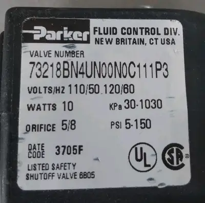 Parker 73218BN4UN00N0C111P3 Solenoid Valve Loc 6E14