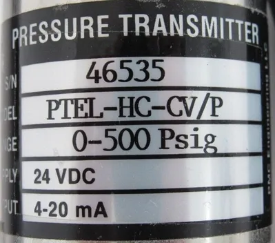 NEW PMC PTEL-HC-CV/P PRESSURE TRANSMITTER 0-500PSI 24VDC PTELHCCVP