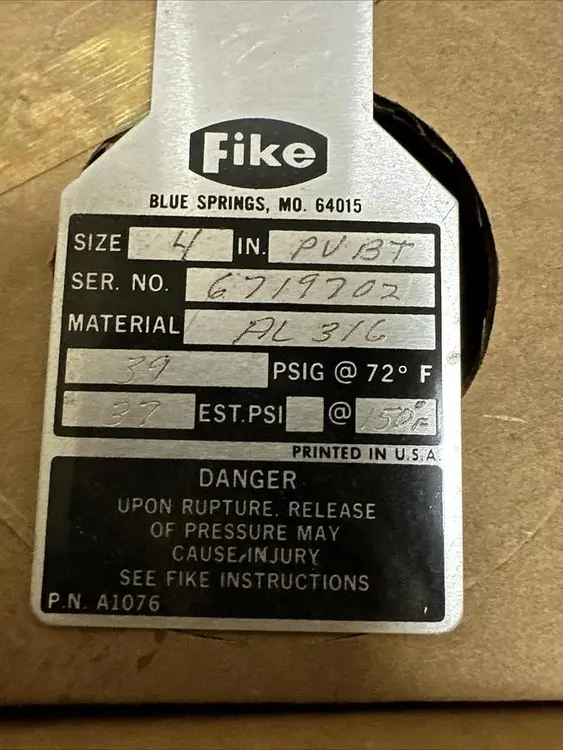New | in-Stock FIKE 39PSIG Misc Electrical & Power Parts Ohio US | Surplus Asset Holdings #1241832