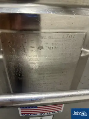 USED Precision 600 Liter Precision Stainless Reactor, 316L S/S, 45/100#