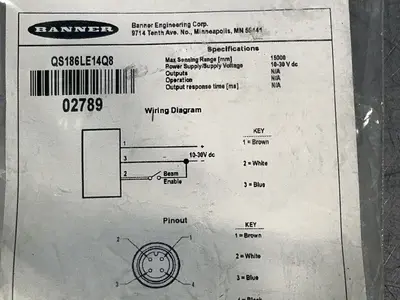 New | in-Stock BANNER QS186LE14Q8 Photoelectric Sensors Ohio US | HGR 24 #1326165