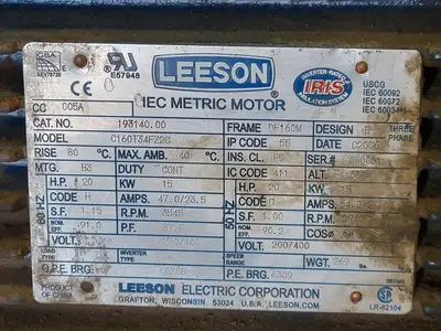 Used LEESON C160T34FZ2C Motors (misc) British Columbia CA | Lenmark #247003