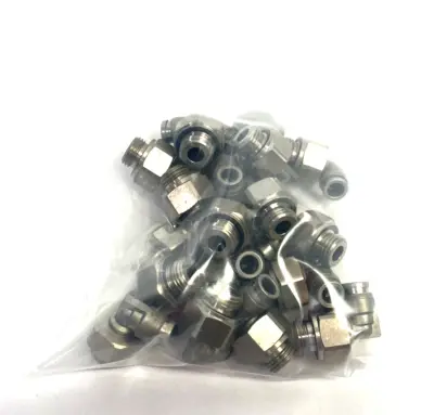 USED SMC METAL MALE ELBOW SWIVEL FITTING 6MM OD TUBE