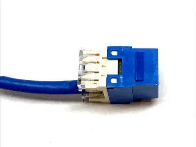 USED PANDUIT NETKEY CAT6 RJ45 KEYSTONE JACK, UTP BLUE LOT OF 2