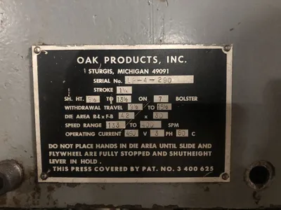 USED 1975 OAK OAK LP-4 PRESS