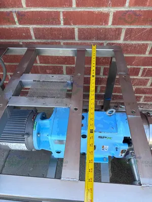 USED SPX WAUKESHA CHERRY-BURRELL 130 U2 ROTARY LOBE PUMP MFG 2016, 3"  W/ 10 HP MOTOR
