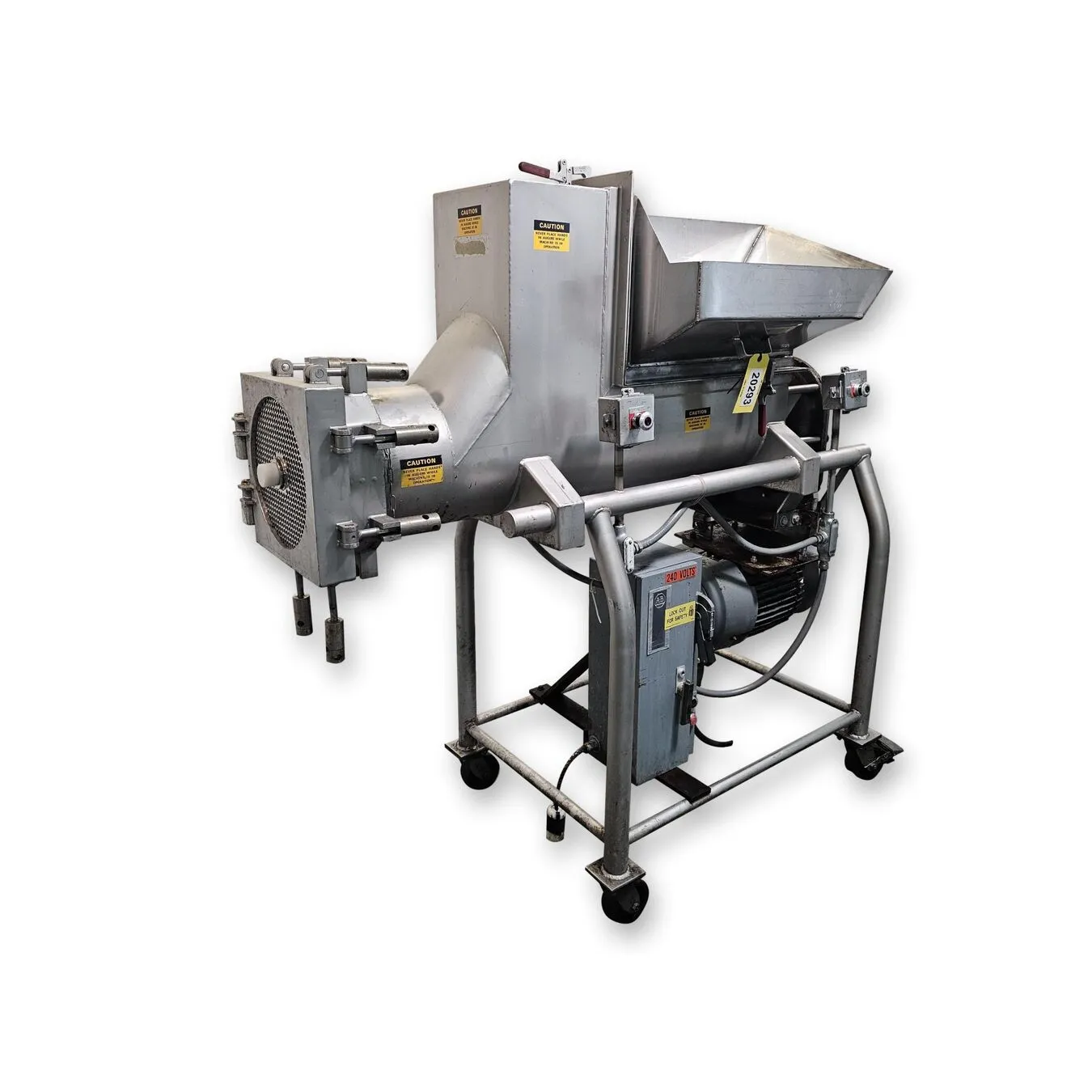 Used 15HP Stainless Steel Cheese Screw Extruder 12" Dia.