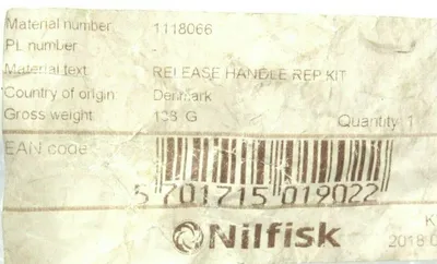 NEW NILFISK 1118066 RELEASE HANDLE REPAIR KIT