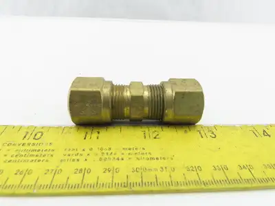 3/8" ID x 1/2" OD Brass Compression Union Lot Of 5