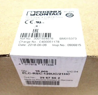 NEW SEALED LOT OF 10 PHOENIX CONTACT PLC-RSC-120UC/21HC RELAY MODULES PLCRSC120U