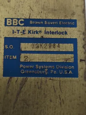 Used BBC BBC KIRK INTERLOCK 32K2984 Misc Electrical & Power Parts Ohio US | Surplus Asset Holdings #1234597