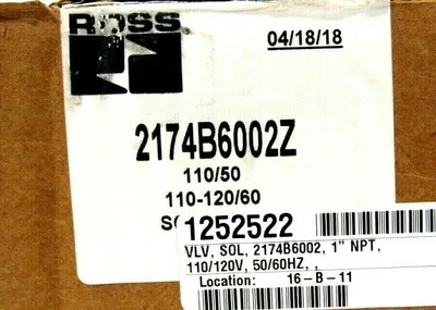 NEW ROSS CONTROLS 2174B6002Z CONTROL VALVE