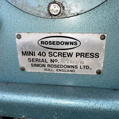 Desmet Rosedowns Mini 40 Screw Press Oil Expeller