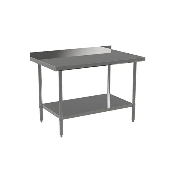 New | in-Stock Atosa New Atosa ST2472ECR2 72" x 24" Stainless Steel Work Table with 2" Backsplash Food Prep Tables Illinois US | Falcon Restaurant Supply #1373649