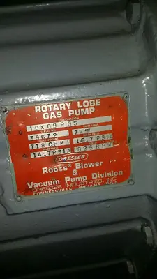 Roots 10x09 RGS Rotary Lobe Gas Pump - Reconditioned