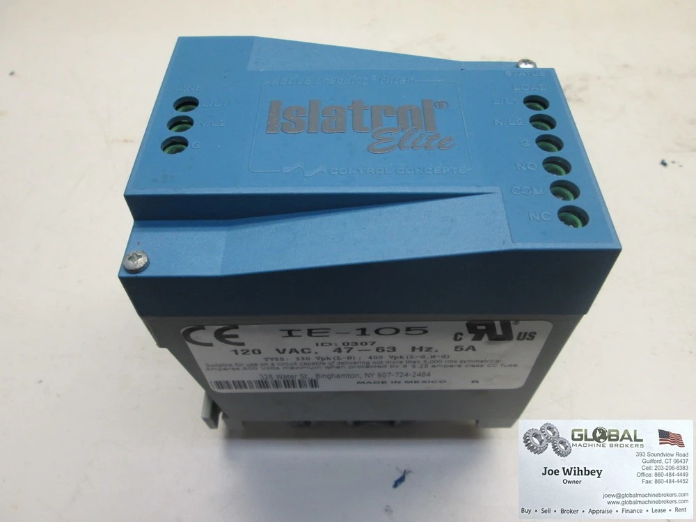 Islatrol Elite IE-105 120 VAC 47-63 Hz 5A Rail Mounted Filter/Surge Protector