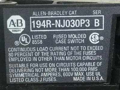 USED ALLEN BRADLEY 194R-NJ030P3