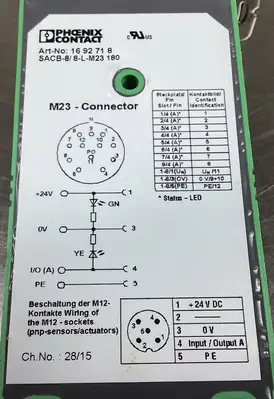 PHOENIX CONTACT SACB-8/ 8-L-M23 180 Distribution Block 4B-39