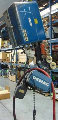 Mannesmann Dematic AG 440 lb Rail Mount Electric Chain Hoist 32/8 ft/min. Used