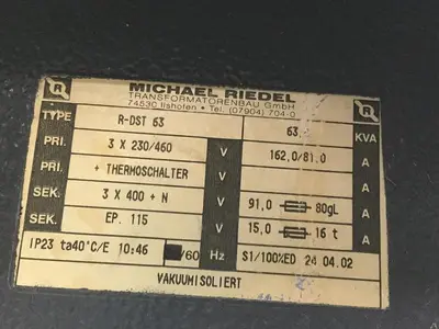 USED MICHAEL RIEDEL R-DST63