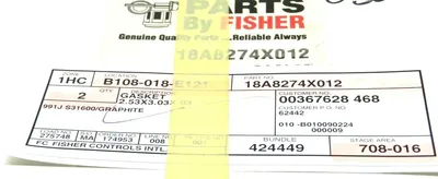 NEW FISHER 18A8274X012 GASKET 2.53X3.03X.03